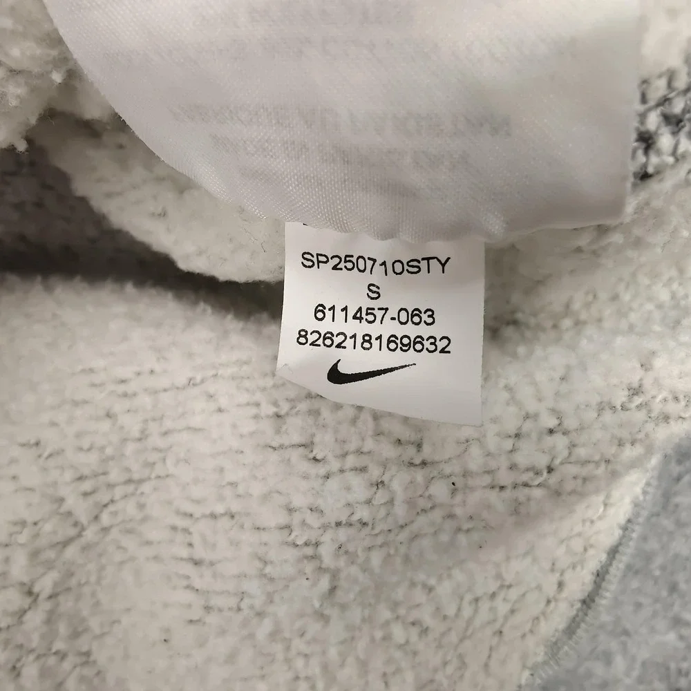 Nike Hoodie Mens Small Gray Fleece Pullover‎ Hooded Lined Pockets Embroidered